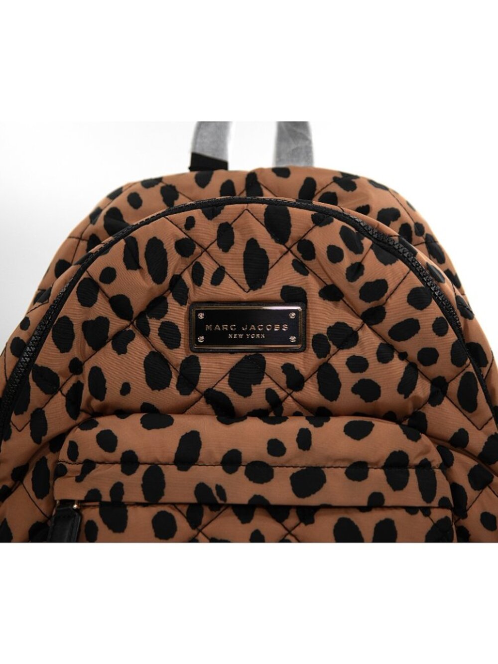 Marc Jacobs Preppy Nylon Quilted Leopard Large Backpack Bag NWT - Picture 2 of 7